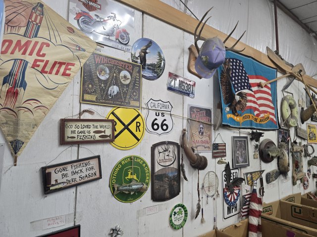 Unique merchandise inside the Mustard Seed thrift store