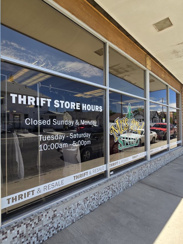 Mustard Seed thrift store storefront in Twin Falls